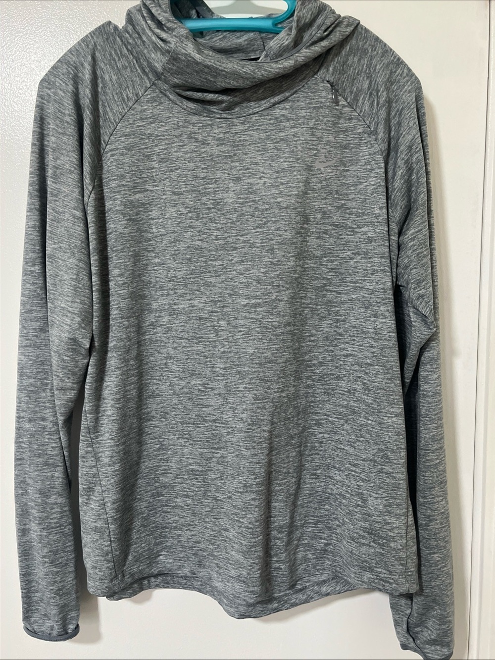 Nike Men's Heather Gray Turtleneck Performance Running long sleeve Top